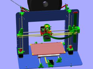 Mein Mendel90 LWB als Openscad-Modell: Breiter und höher.