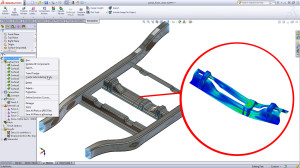 Simulation auf Knopfdruck ist ein wichtiges Thema für die CAD-Anbieter - hier ein Beispiel von SolidWorks (Bild: SolidWorks)