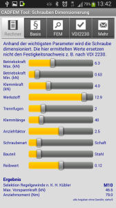 Die CADFEM Schrauben-App liefert schnell und komfortabel die gewünschten Ergebnisse (Bild: CADFEM).