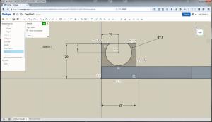 Soweit alles vertraut: Skizzenmodellierung in Onshape.