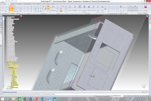 Solid Edge ST 7 auf dem Tablet: Hier sind die Beschriftungen und die Elemnente des Pathfinders noch etwas klein geraten...