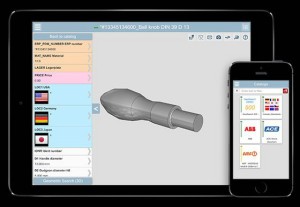 Die Partsolutions-App zeigt auf tragbaren Geräten Teile aus dem internen Teileserver (Bild: Cadenas).