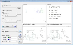 "Drawing Compare" findet die Unterschiede in zwei Zeichnungen  und zeigt sie im dritten Fenster an.