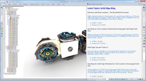 Solid Edge ST8 bietet direkten Zugriff auf Blogs mit Tipps und Tricks.