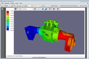 Als PDF lassen sich die komprimierten Simulationsergebnisse verteilen und archivieren (Bild CADFEM).