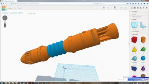 In TinkerCAD entstand für mein Buch "CAD für Maker" ein Griff für ein Laserschwert.