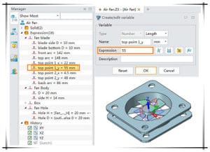 Der erweiterte Gleichungsmanager erleichtert das Steuern parametrischer Modelle.