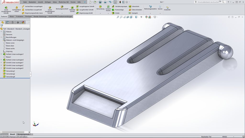 SolidWorks-Modell des Aufstellfußes