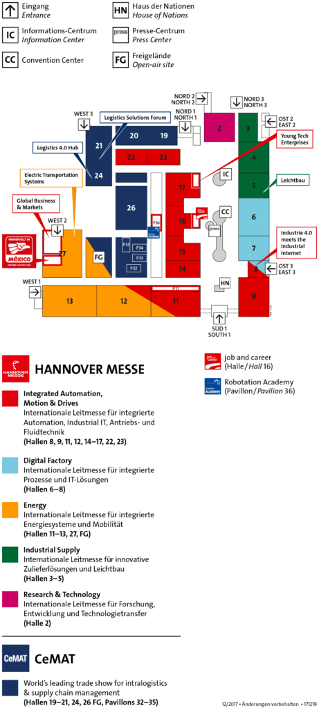 Hallenplan Digital Factory auf der Hannover Messe.